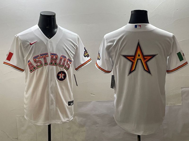 Men Houston Astros Blank White Mexico Game 2025 Nike MLB Jersey style 6